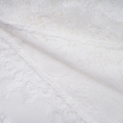 Ivory Draped Satin Sleeveless Crop Top Lace Corset Ruched Mini Skirt Two-Piece Set