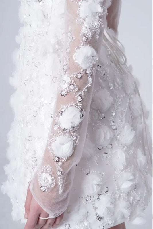 Taylor Embellished Bridal Sleeves In Ivory