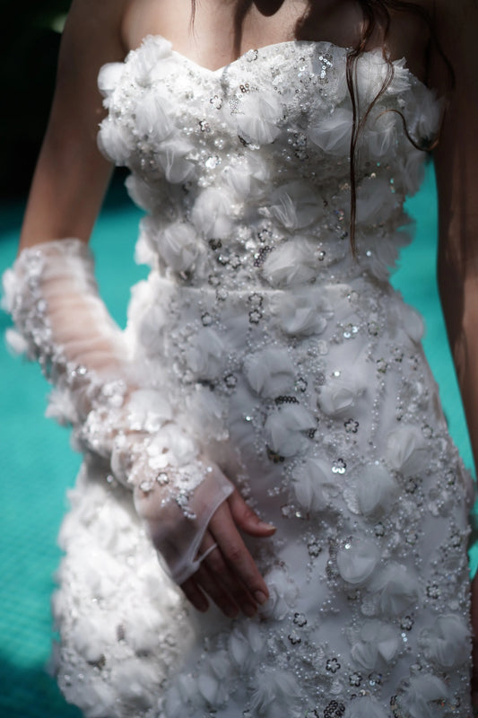 Taylor Embellished Bridal Sleeves In Ivory