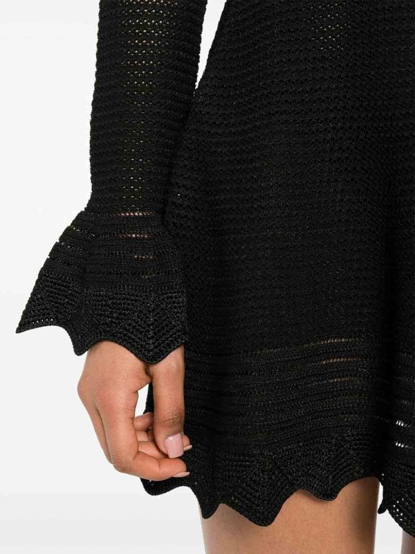 Laura black cut-out knit mini dress