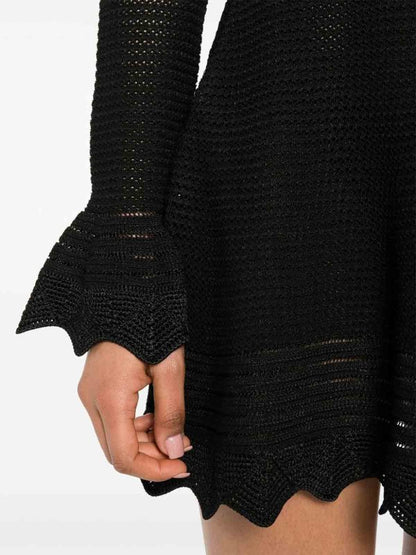 Laura black cut-out knit mini dress