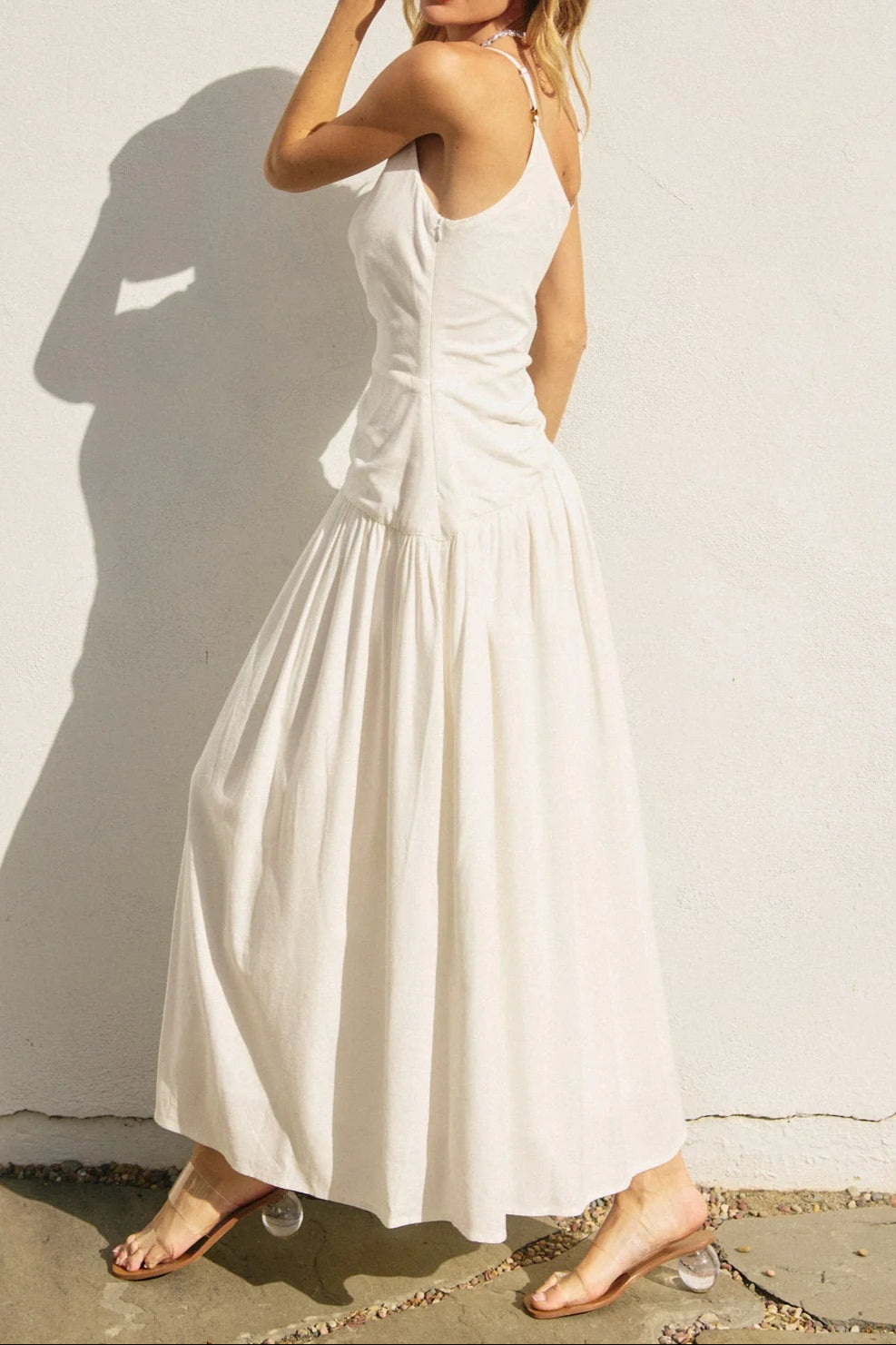 White Hot One Shoulder Maxi Dress