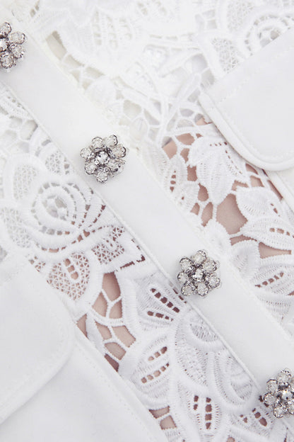 White Lace Mini Dress