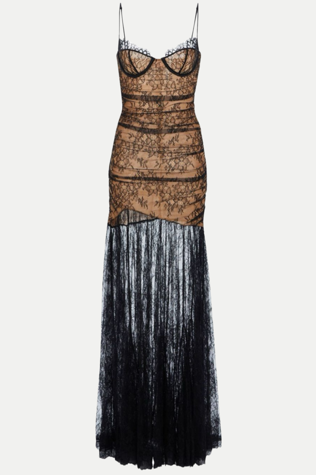 Zsuza Lace Slit Maxi Dress