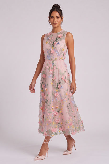 pale pink tulle A-line dress pale pink tulle dress - product view 3