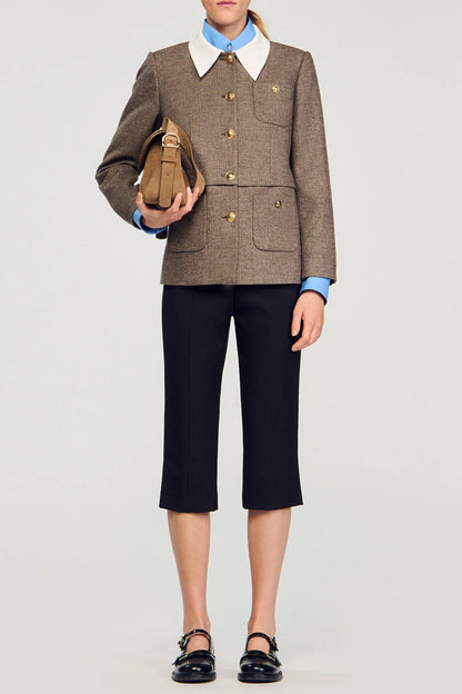 setlla Houndstooth suit jacket in brown