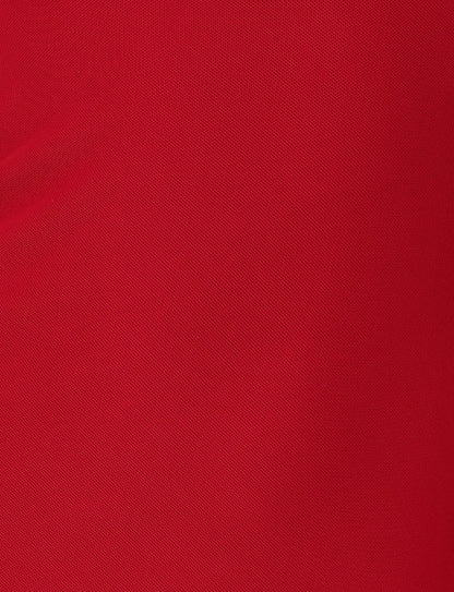 red Bustier maxi dress with a v-neckline