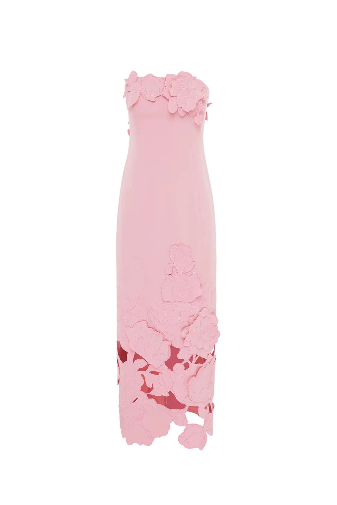 louise Appliqué Bustier Maxi Dress in pink