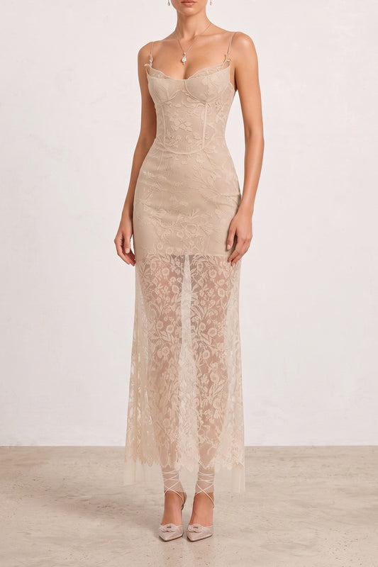 Corset Lace Slip Maxi Dress