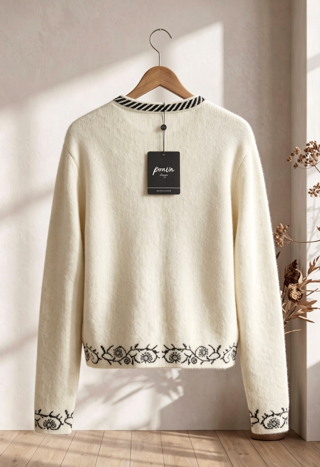 Cream Brushed Fuzzy Knit Boxy Cropped Cardigan