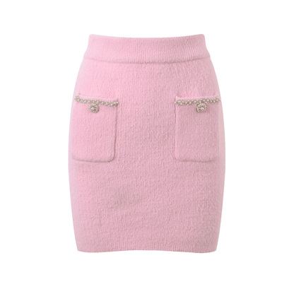 pink jacket & skirt matching set