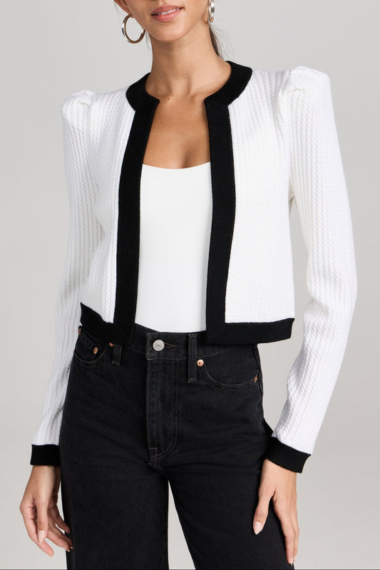 Trina Cable Structured Cropped Cardigan