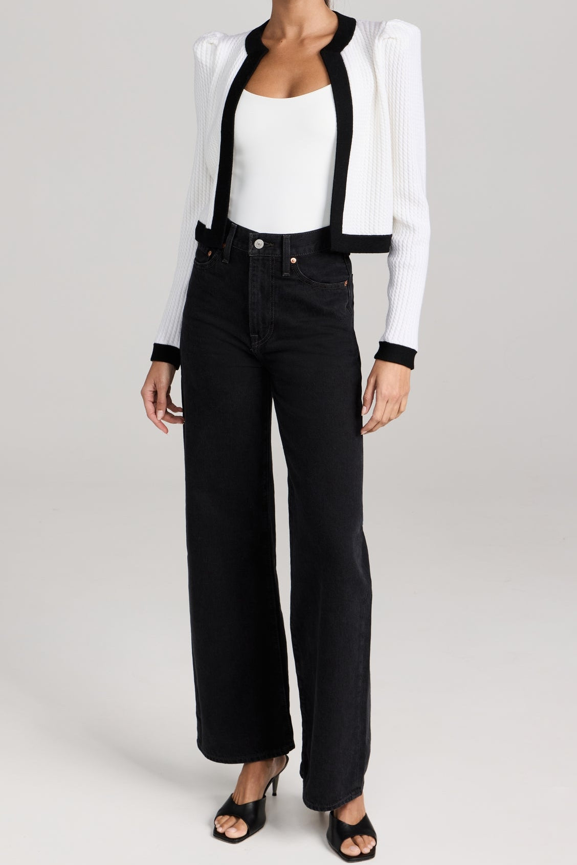 Trina Cable Structured Cropped Cardigan