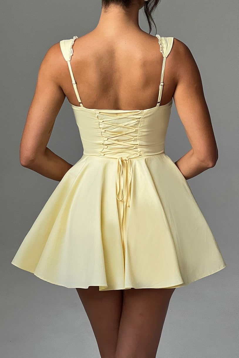 Antonella Mini Dress - Lemon