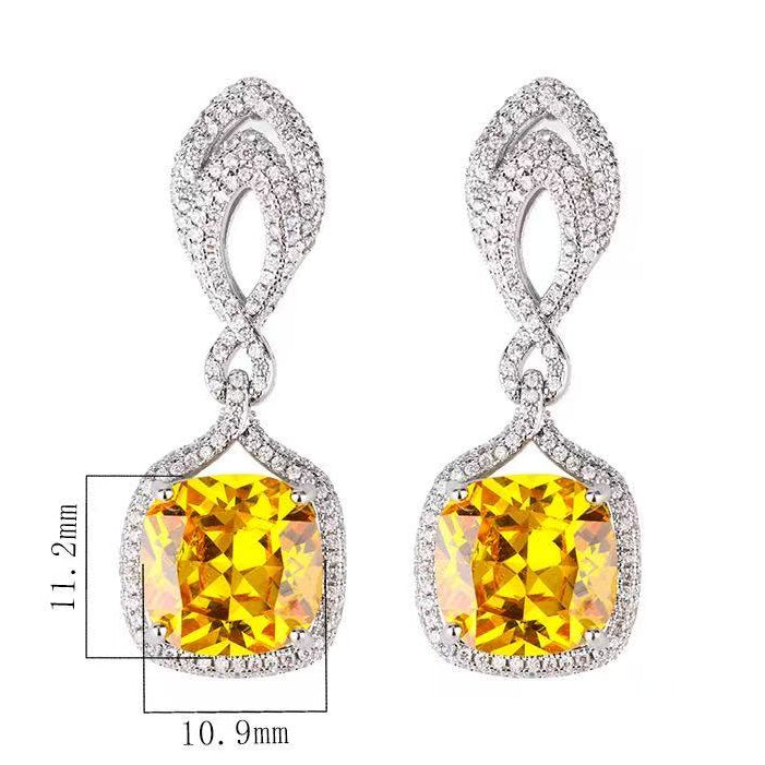 Helen Cushion Cut Gemstone Sterling Silver Earrings