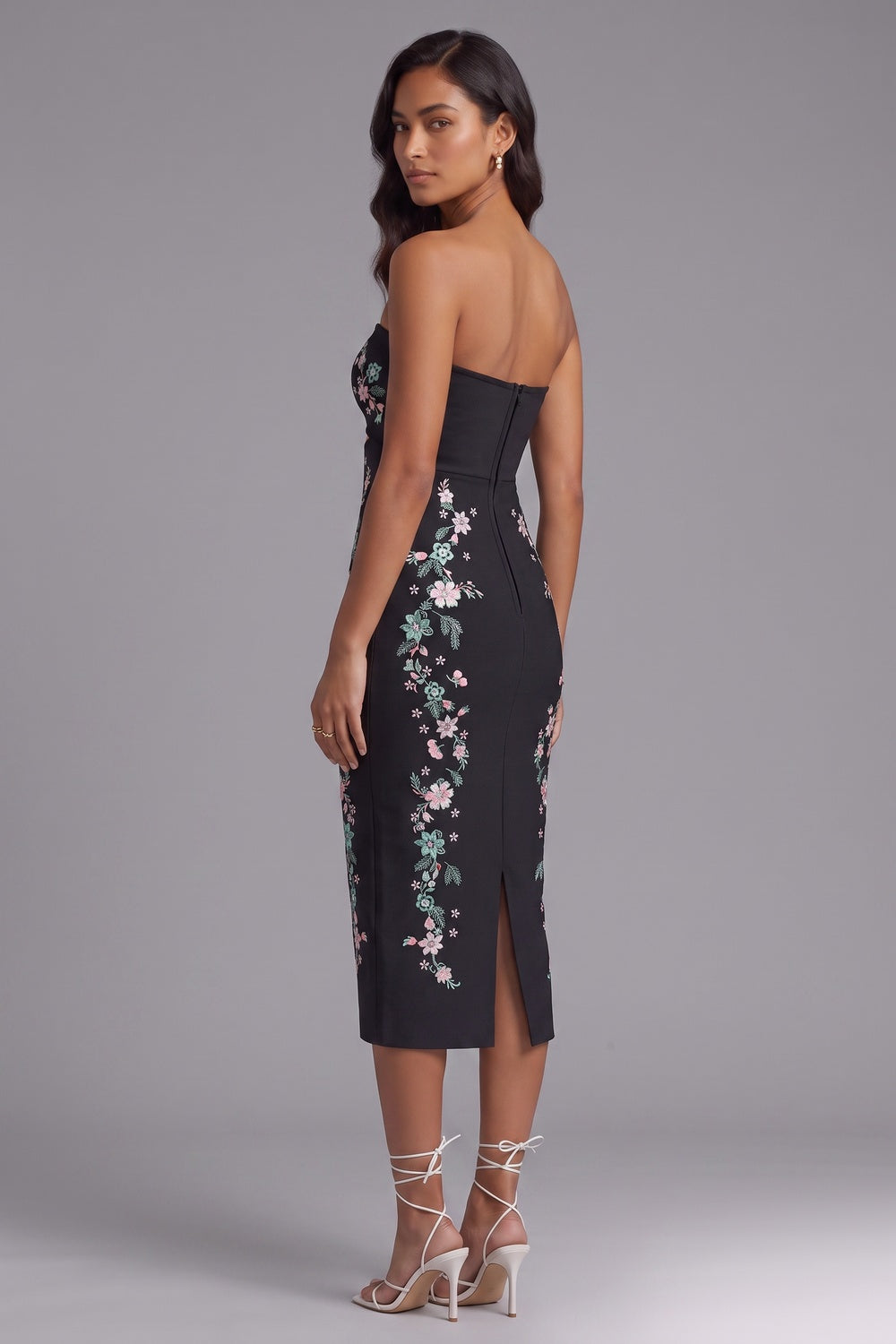 black dense stretch knit bodycon dress black dense stretch knit dress - product view 4
