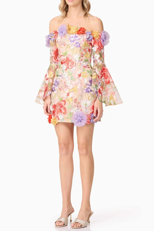 tabitha multicolor Off Shoulder Mini Dress in Floral