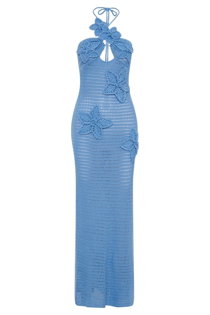 Beverly Floral Appliqué Crochet Maxi Dress