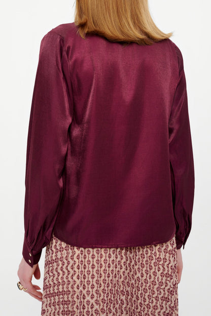 Viscose blouse in burgundy