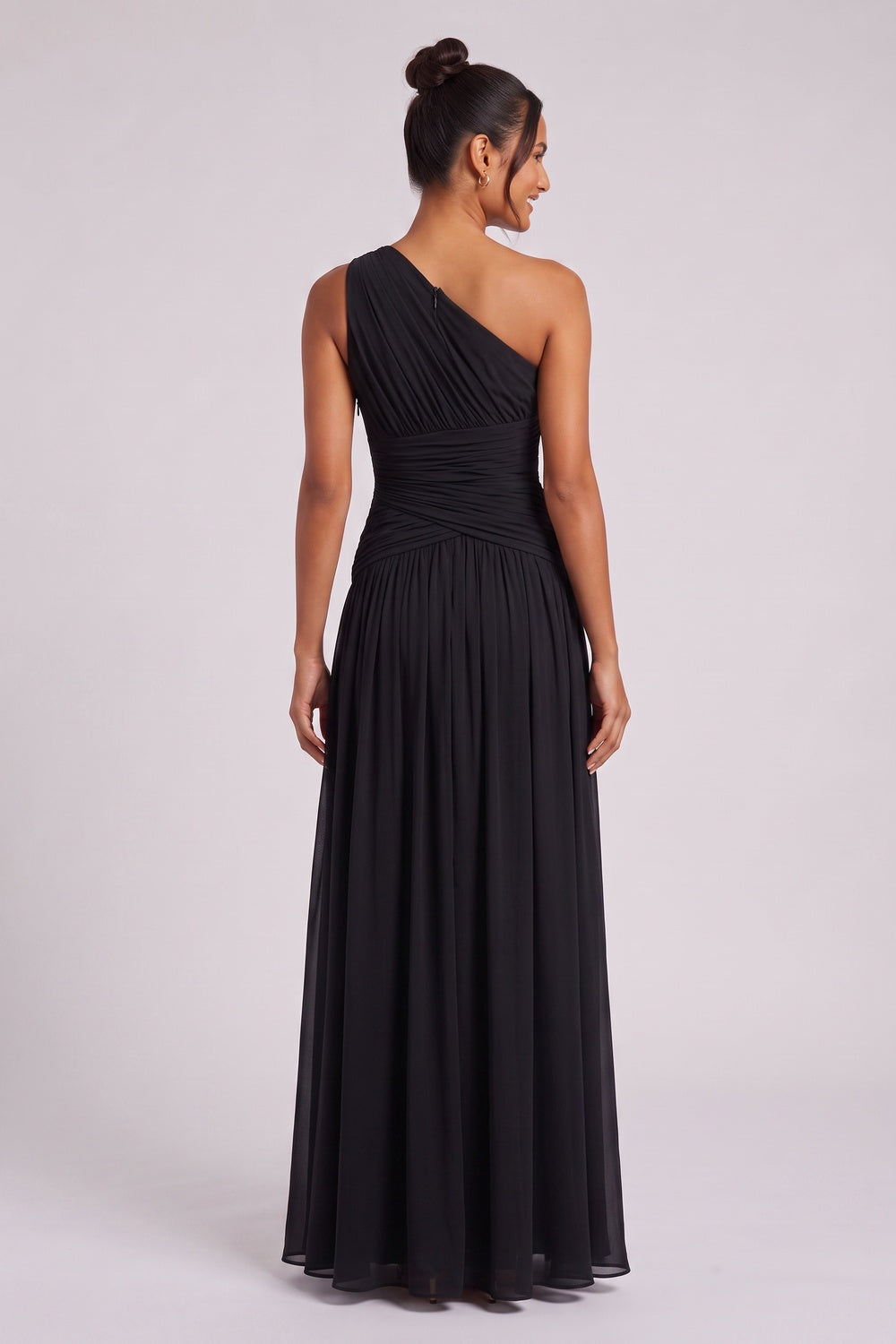 black chiffon a-line gown black chiffon gown - product view 5