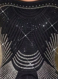 Black Art Deco Beaded Sheath Dress with Tiered Fringe