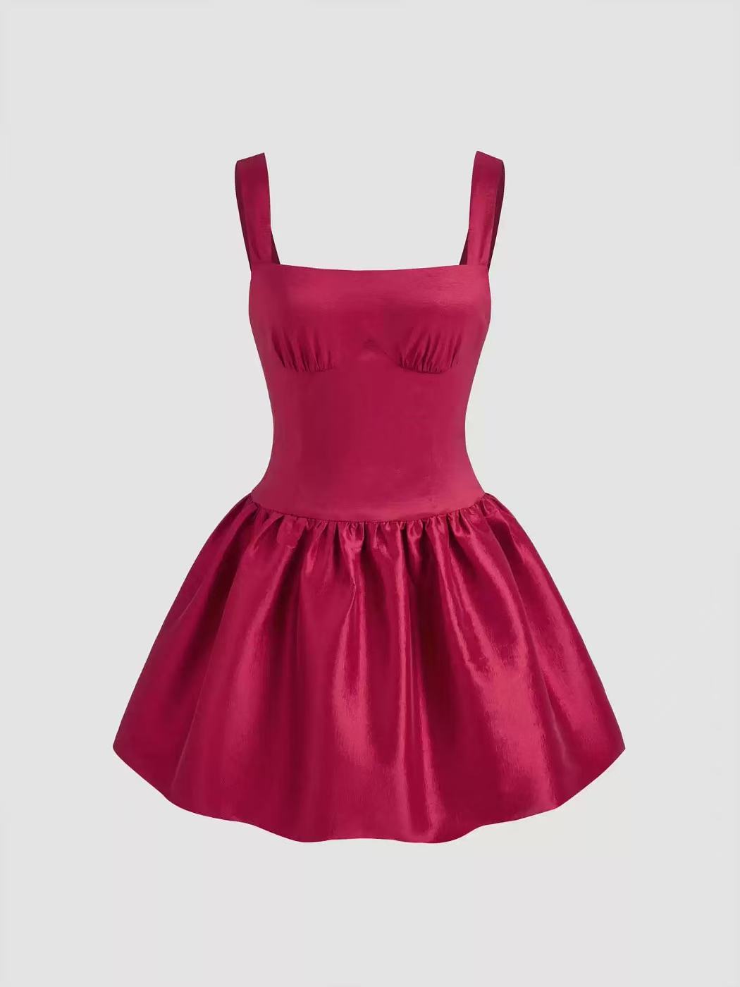 camisole waist slim sleeveless mini dress in red