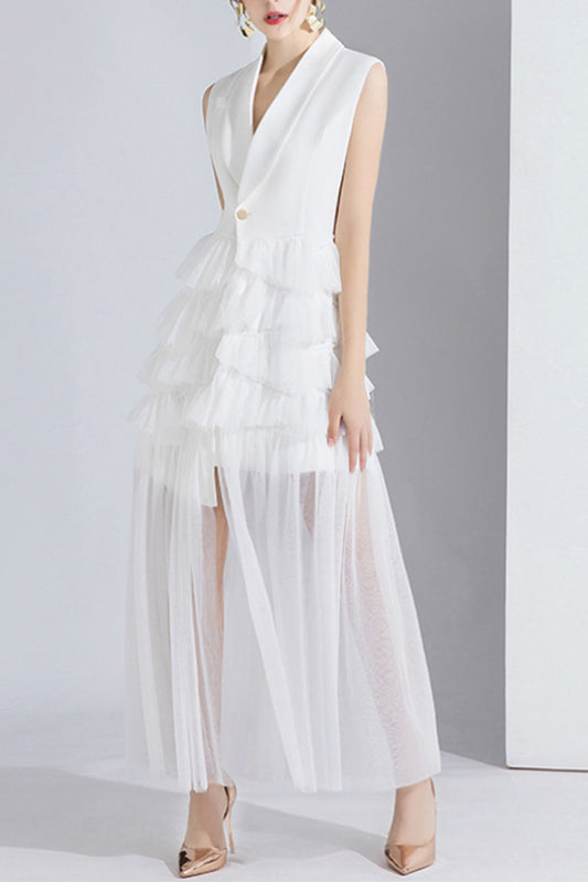 LONG SLEEVES MESH MIDI DRESS