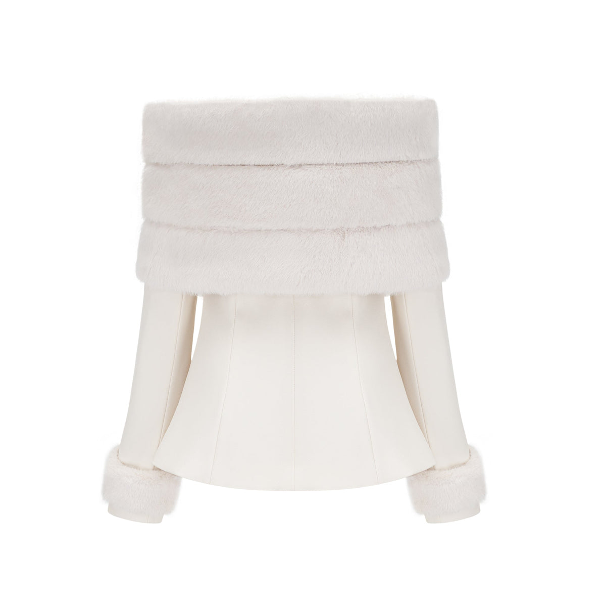 fur jacket & skirt matching set