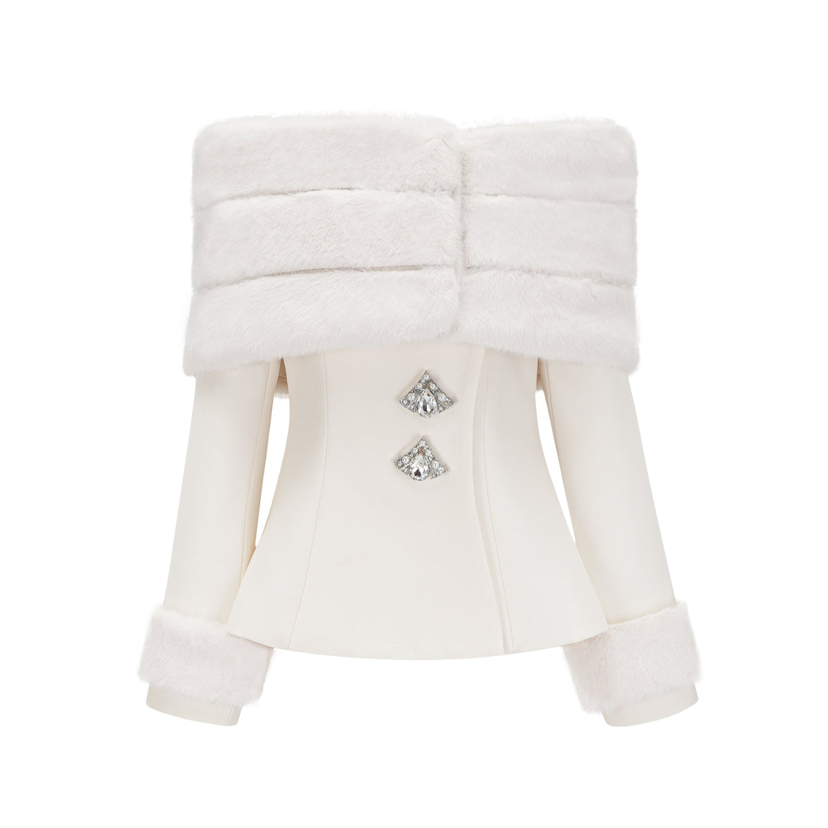 fur jacket & skirt matching set