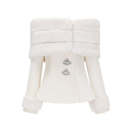 fur jacket & skirt matching set
