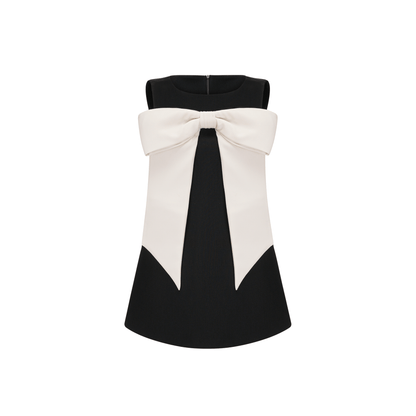 Camillei bowknot black mini dress