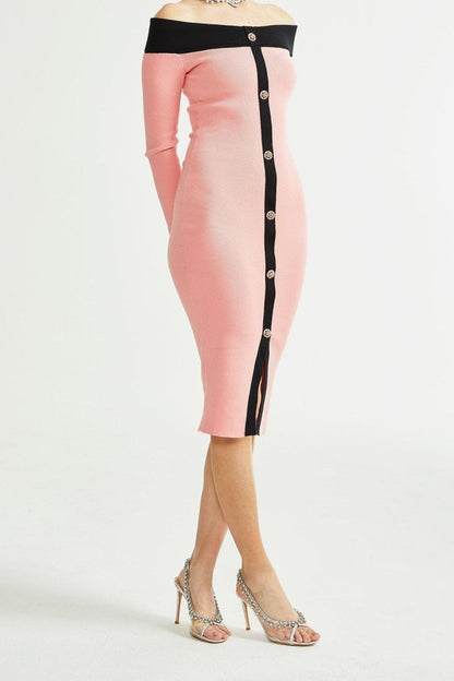 Carine pink midi dress