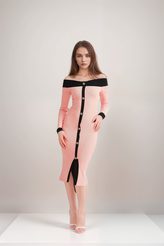 Carine pink midi dress