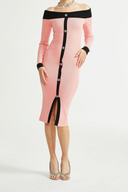 Carine pink midi dress
