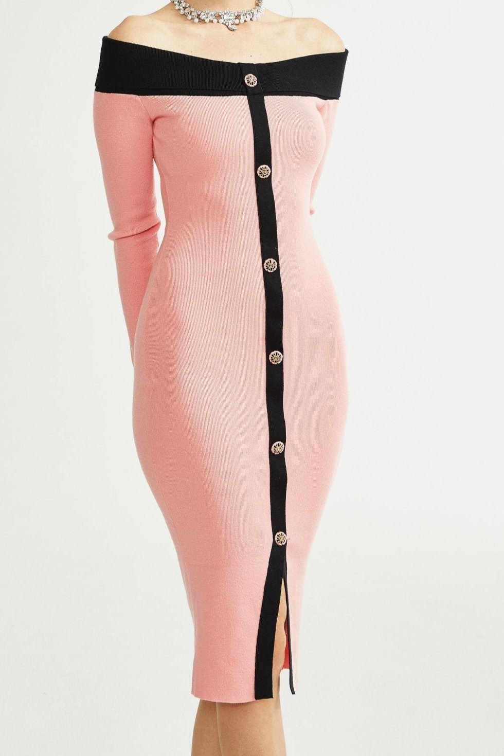 Carine pink midi dress