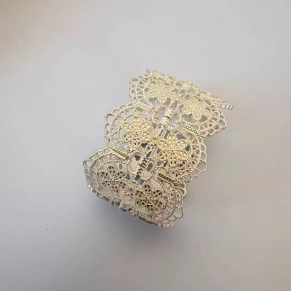 Shannon Gothic Cut Out Floral White Bracelet