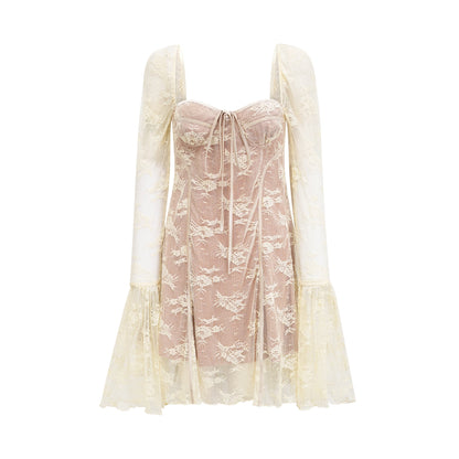 Cyrielle flared-cuff long-sleeved dress