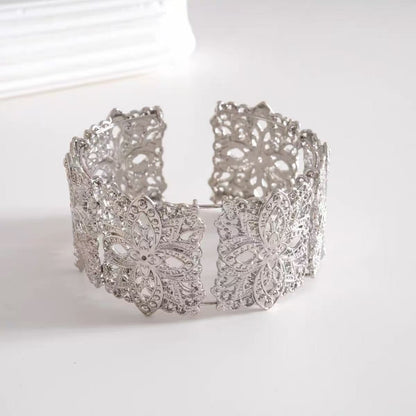 Shannon Gothic Cut Out Floral White Bracelet