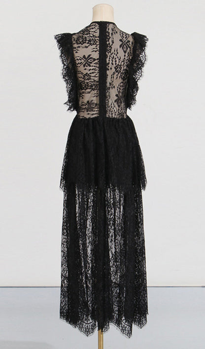 Tiered Lace Maxi Dress