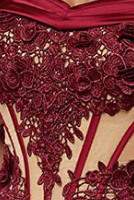 Deep Red Sequin Off-the-Shoulder Mermaid Gown