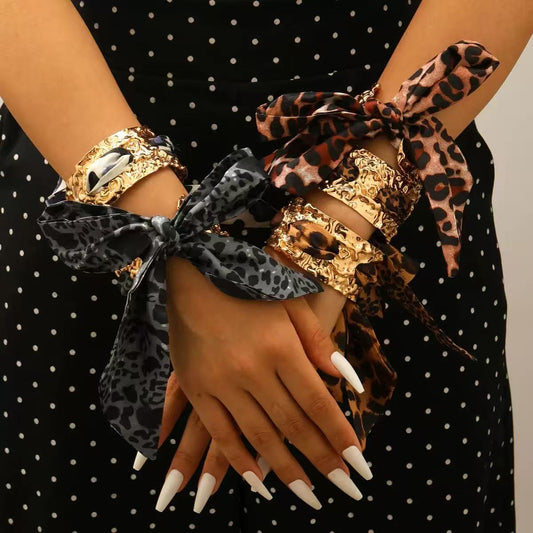 Oaelis Leopard Scarves Cuff Bracelet