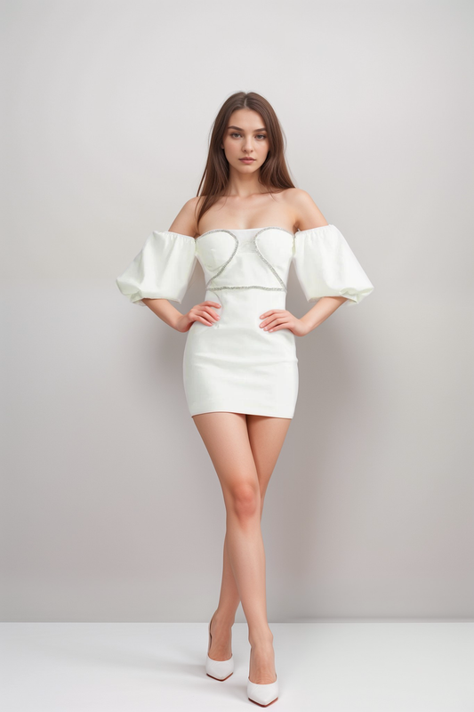 DOROTHÉE PUFF-SLEEVED DRESS