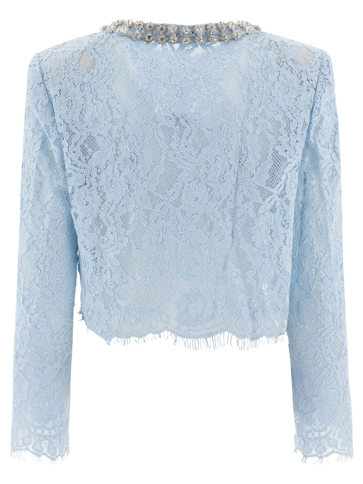 carol lace embellished top in blue