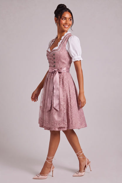 Dusty pink Jacquard/brocade Fit-and-flare Dirndl set Dusty pink Jacquard/brocade Dirndl set - product view 3