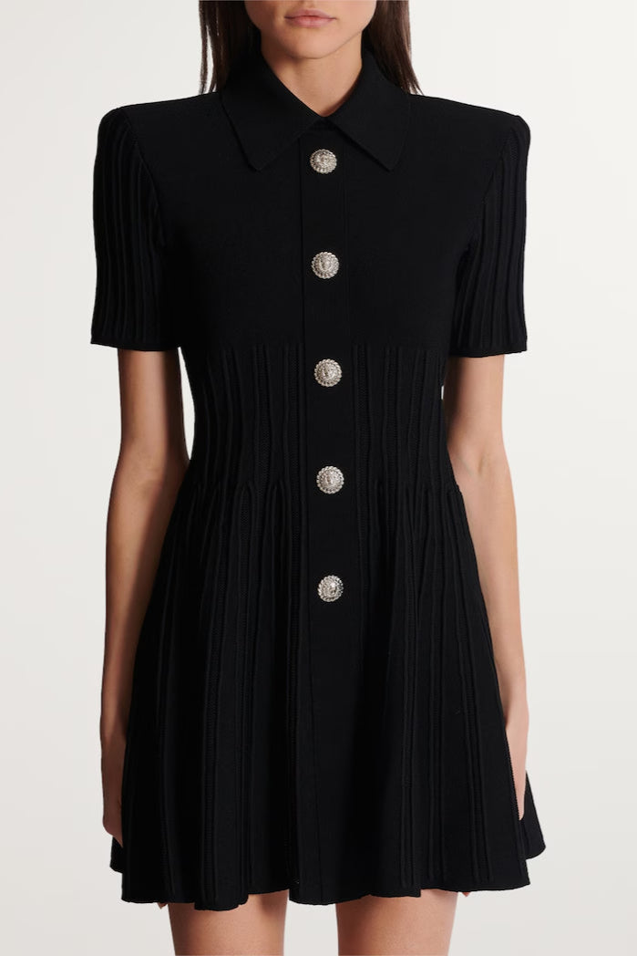 kristin Black Knitted Mini Dress