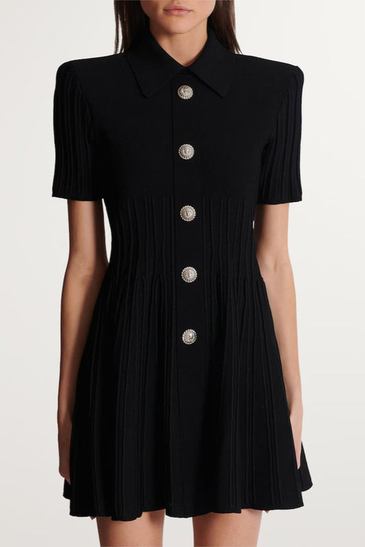 kristin Black Knitted Mini Dress