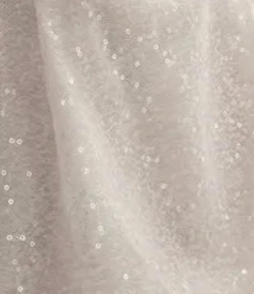 white sequined mesh tulle fit-and-flare mini dress