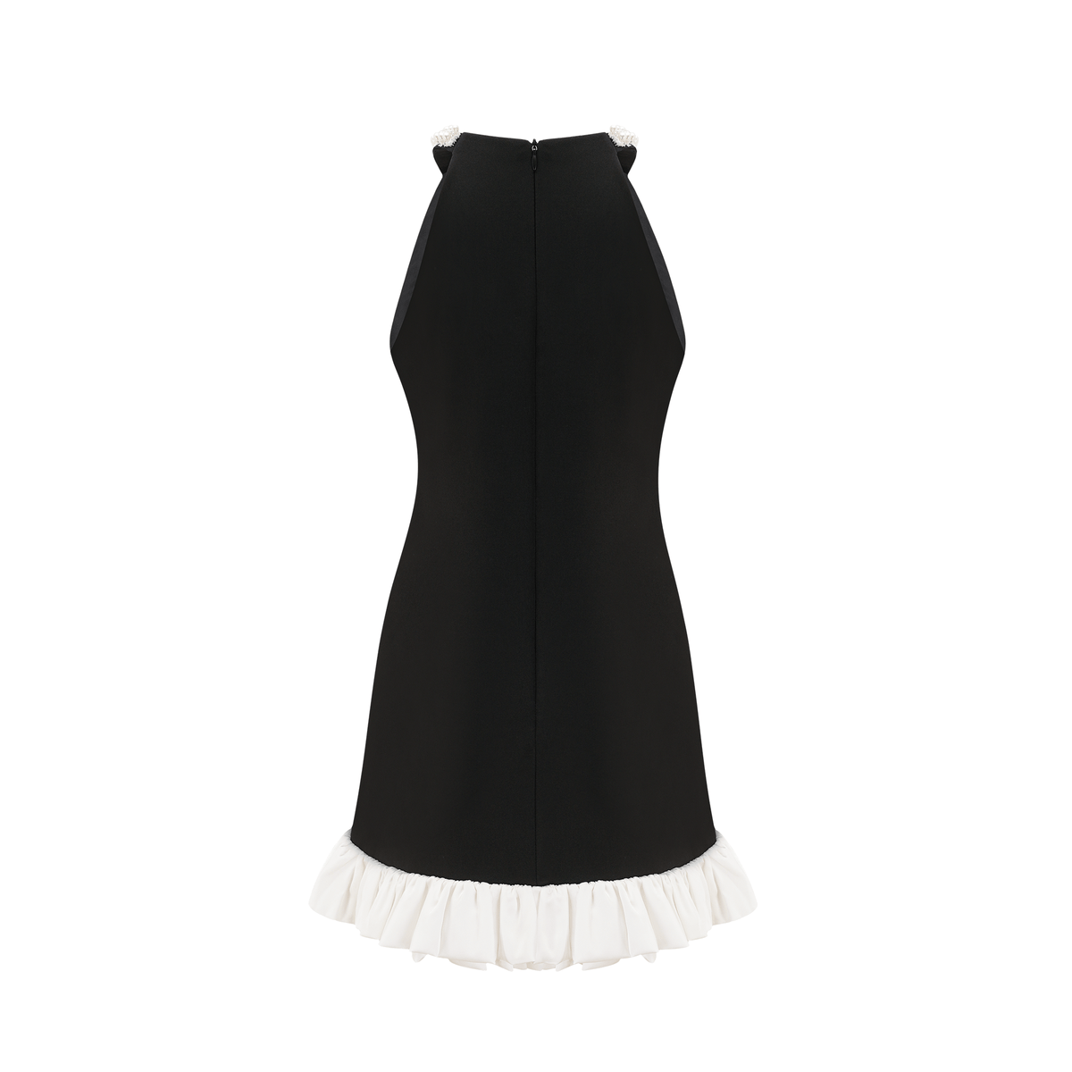 off shoulder mini dress in black