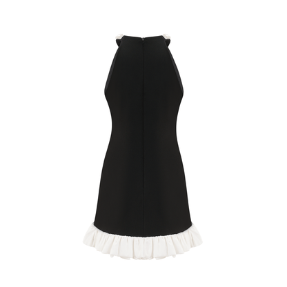 off shoulder mini dress in black