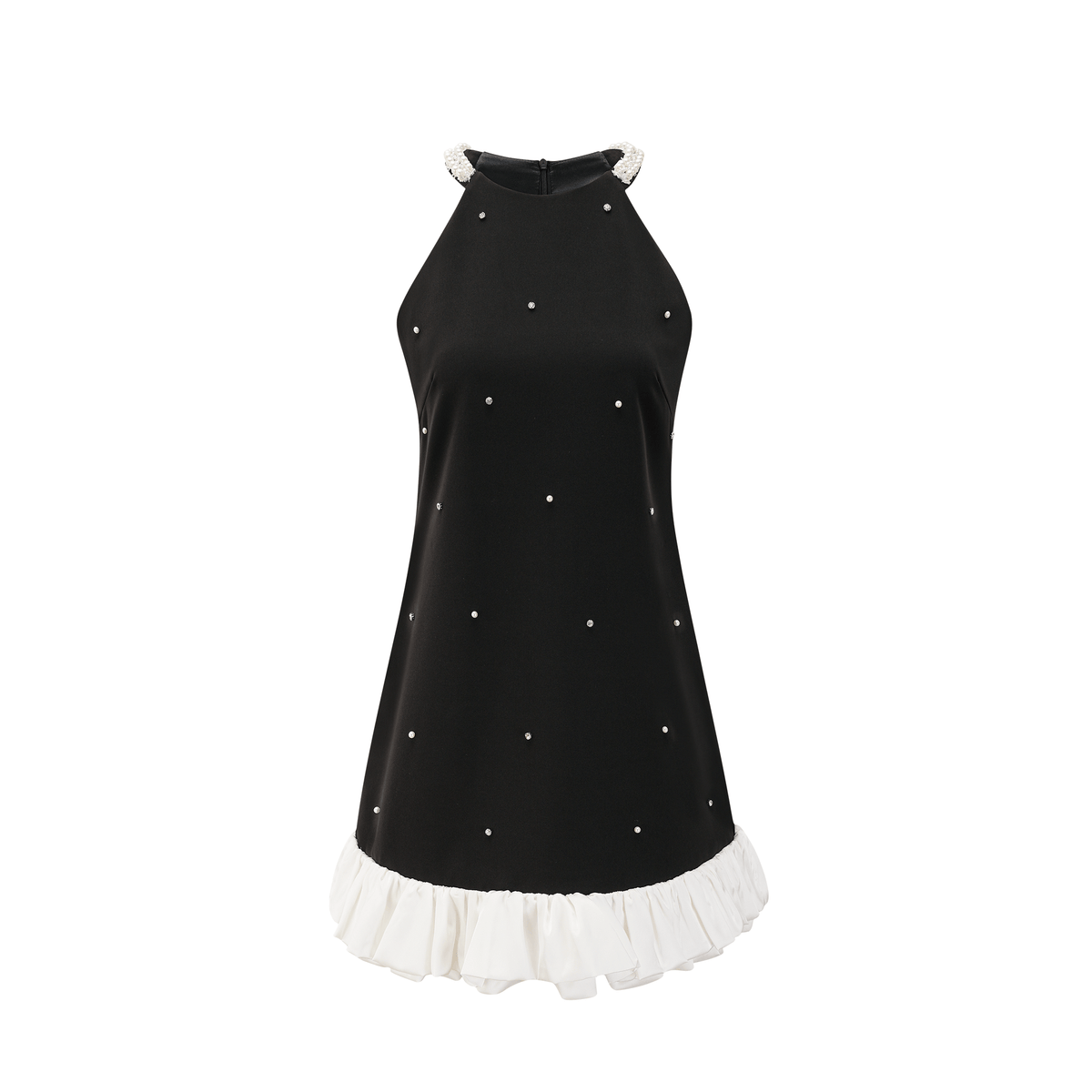 off shoulder mini dress in black